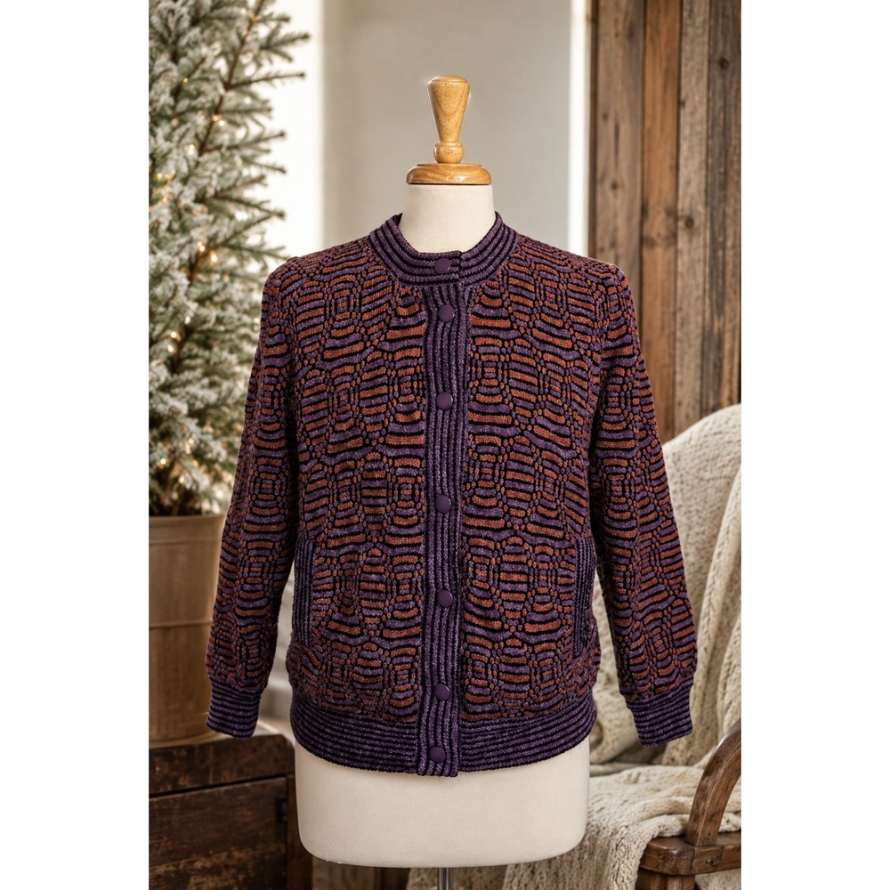 Vintage 70s 80s Quilted Lined Knit Jacket W.K. New Hong Kong Co Warm Retro M/L